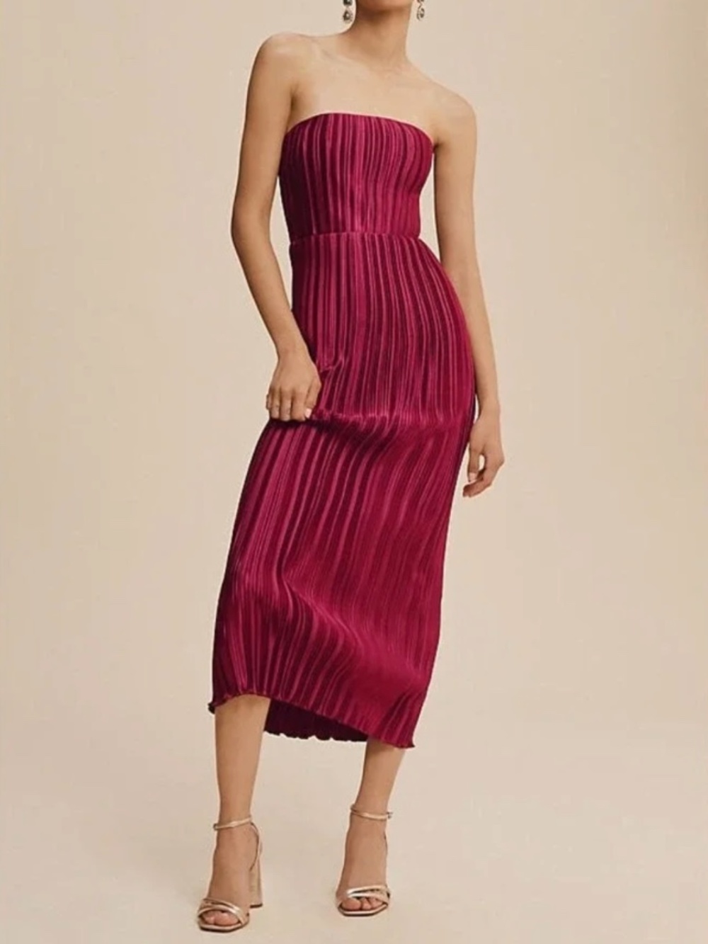 L'idee "Soiree Gatsby Gown" in Oxblood (NWT - MISSING SLEEVES)